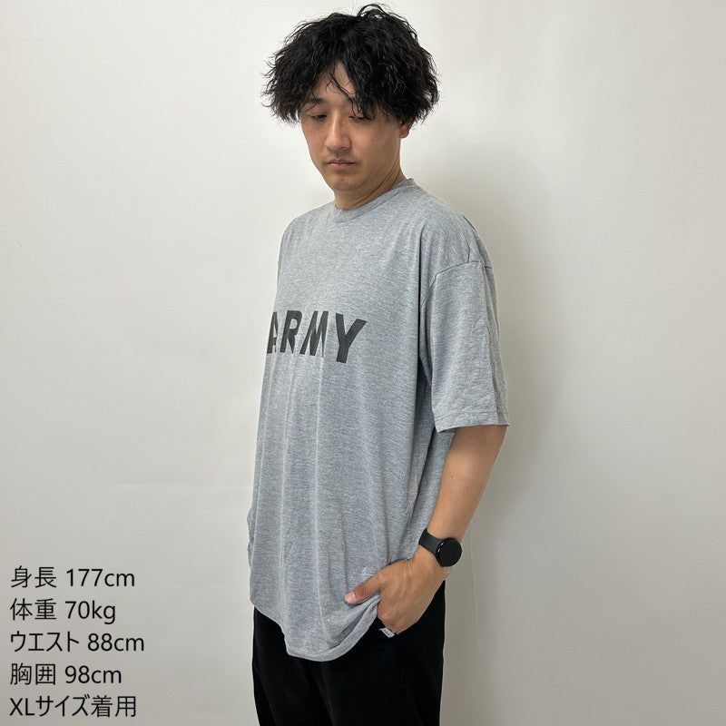 (6/21まで特価)アメリカ軍 U.S.ARMY グレー 前期型 IPFU トレーニング Tシャツ USED -