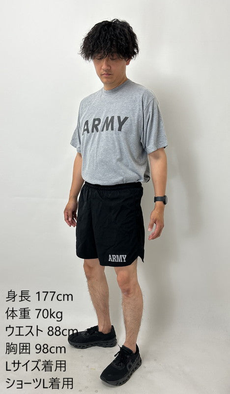 (6/21まで特価)アメリカ軍 U.S.ARMY グレー 前期型 IPFU トレーニング Tシャツ USED -