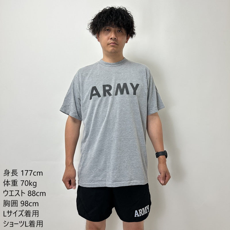 (6/21まで特価)アメリカ軍 U.S.ARMY グレー 前期型 IPFU トレーニング Tシャツ USED -