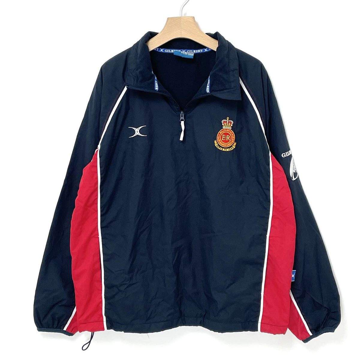 イギリス軍 ER ネイビー GILBERT/ギルバート ハーフZIP ラグビージャケット  USED UK105=