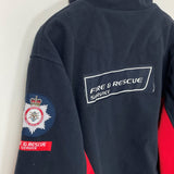 【1点物】イギリス防衛消防救助サービス FIRE and RESCUE SERVICE ネイビー フリースジャケット Mサイズ USED UK210