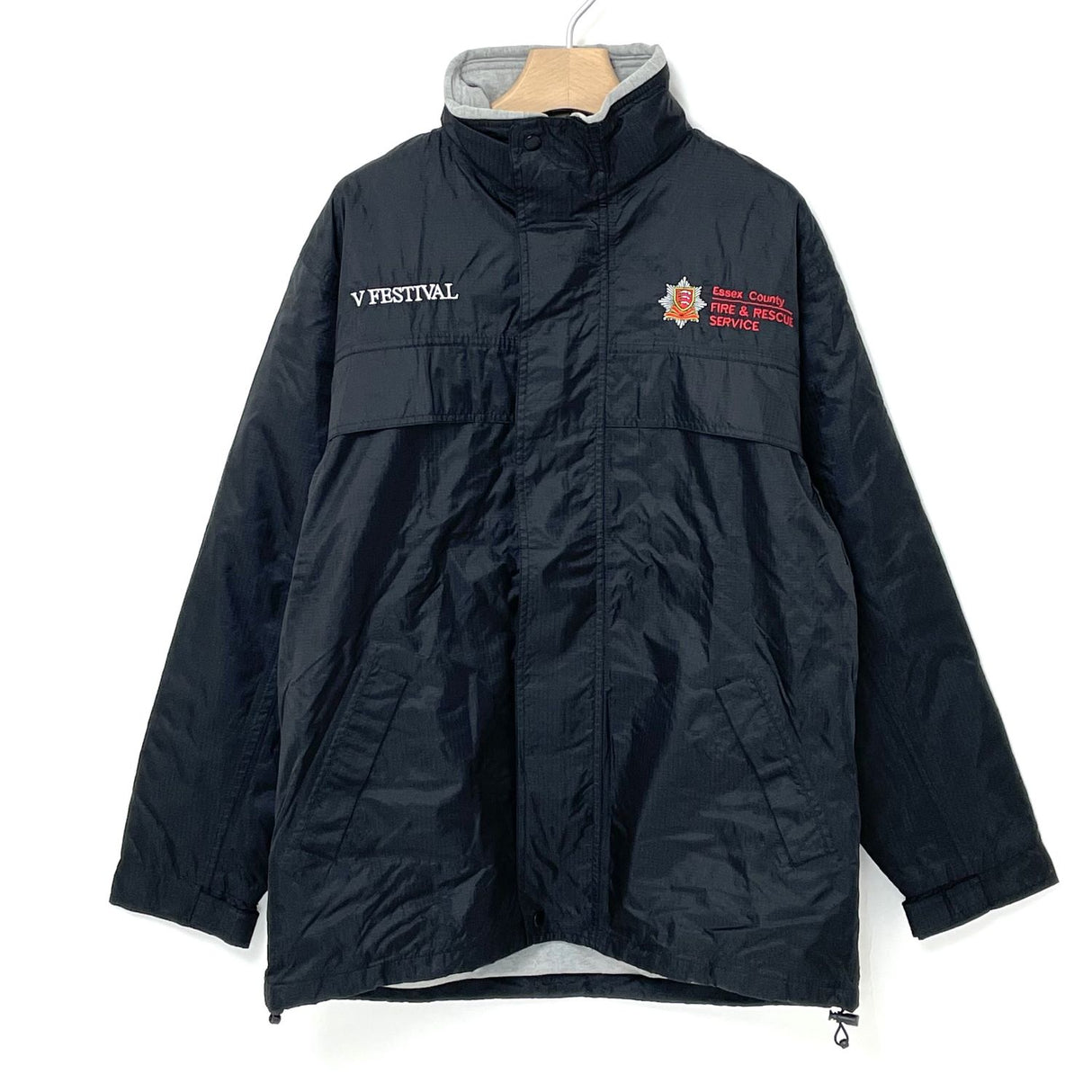 【1点物】イギリス・エセックス郡消防救助局 Essex County FIRE & RESCUE SERVICE ブラック リブストップジャケット USED Mサイズ UK224